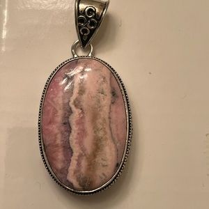 Rhodochrosite oval pendant